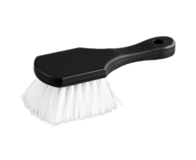 9'' Black Utility Brush with White Stiff Bristles
